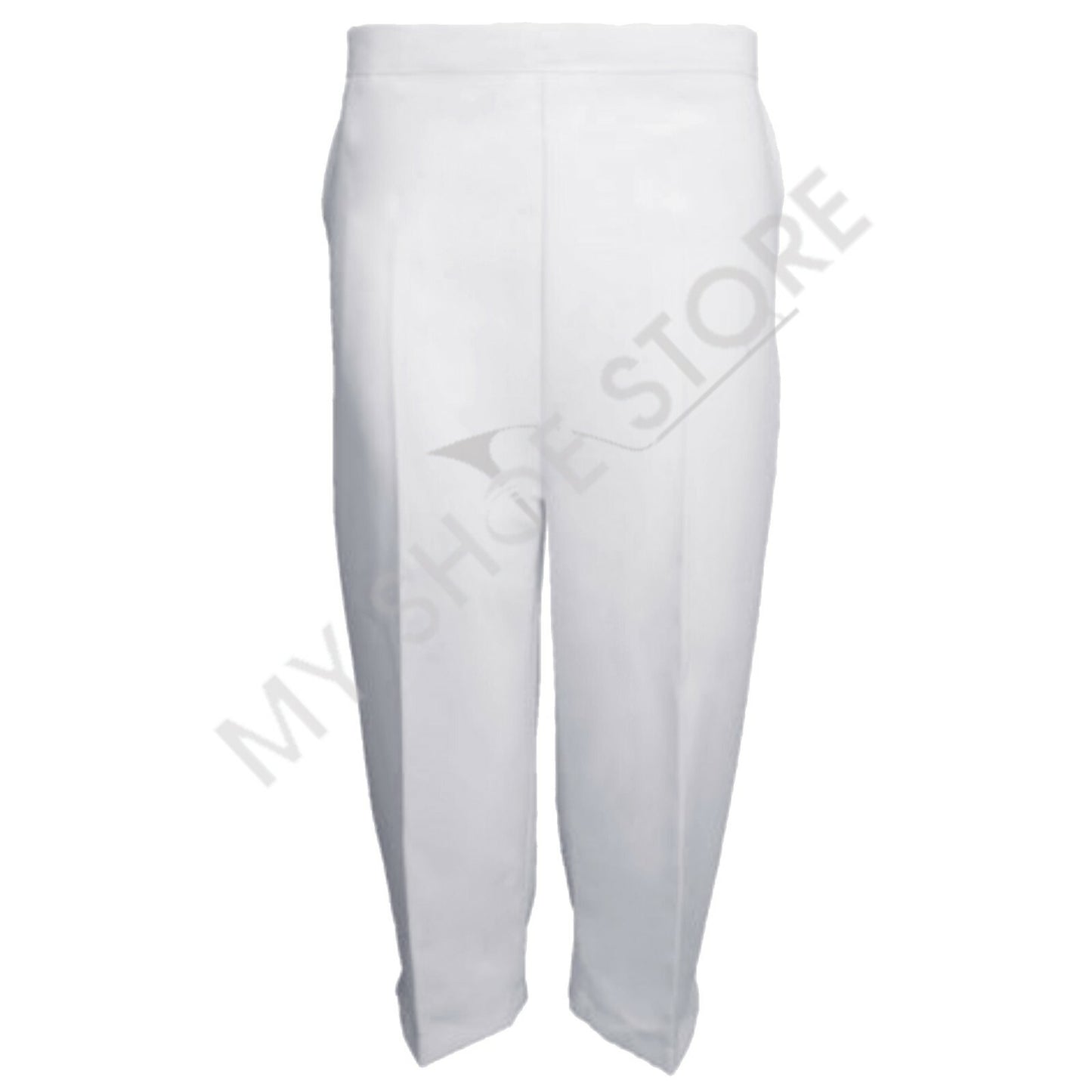 3/4 LENGTH WOMENS LADIES STRETCH ELASTICATED WAIST PLAIN PANTS CROPPED TROUSERS