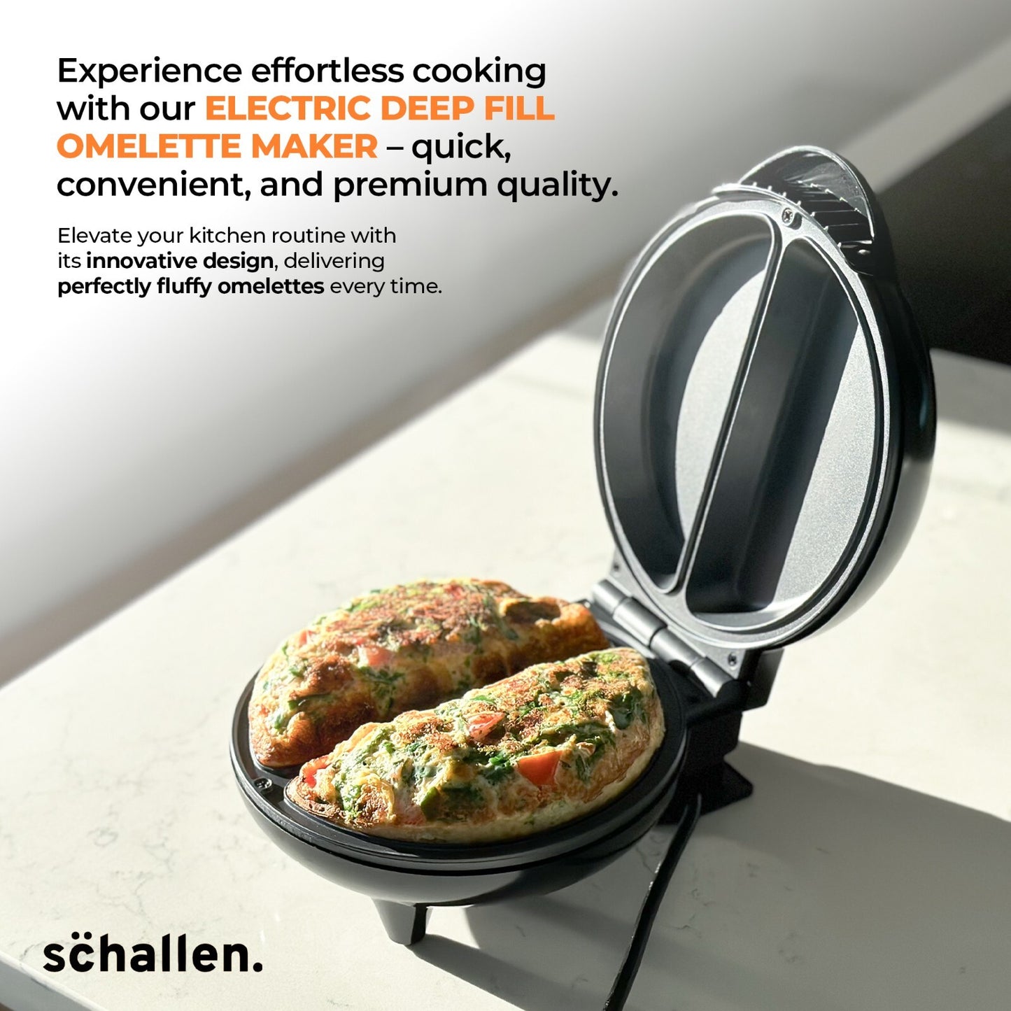 Electric Deep Fill Omelette Maker Egg Cooking Machine Non-Stick Dual Plate