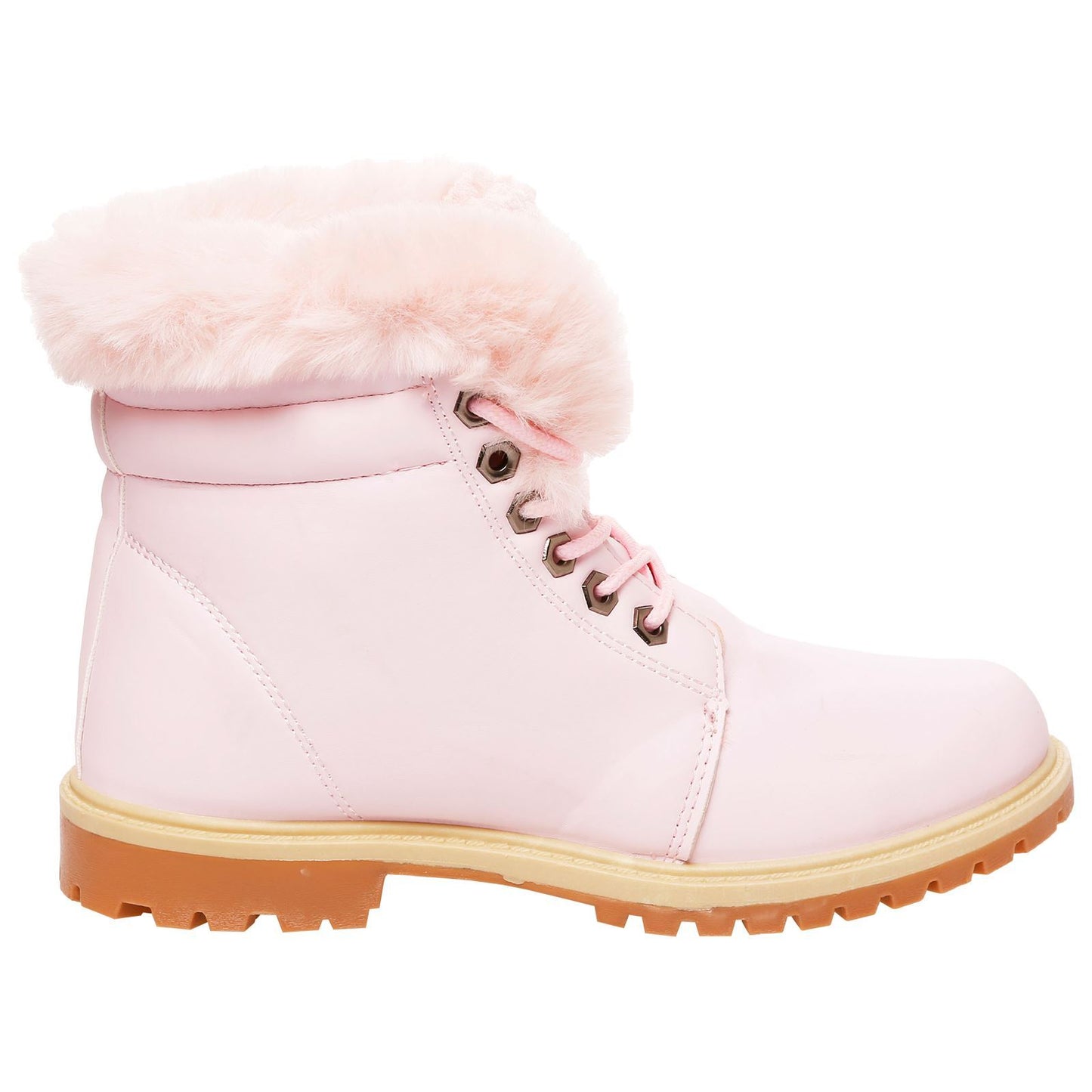 WOMEN LADIES ANKLE FUR LINE BOOTS FLAT GRIP SOLE WINTER ARMY COMBAT WINTER SHOES