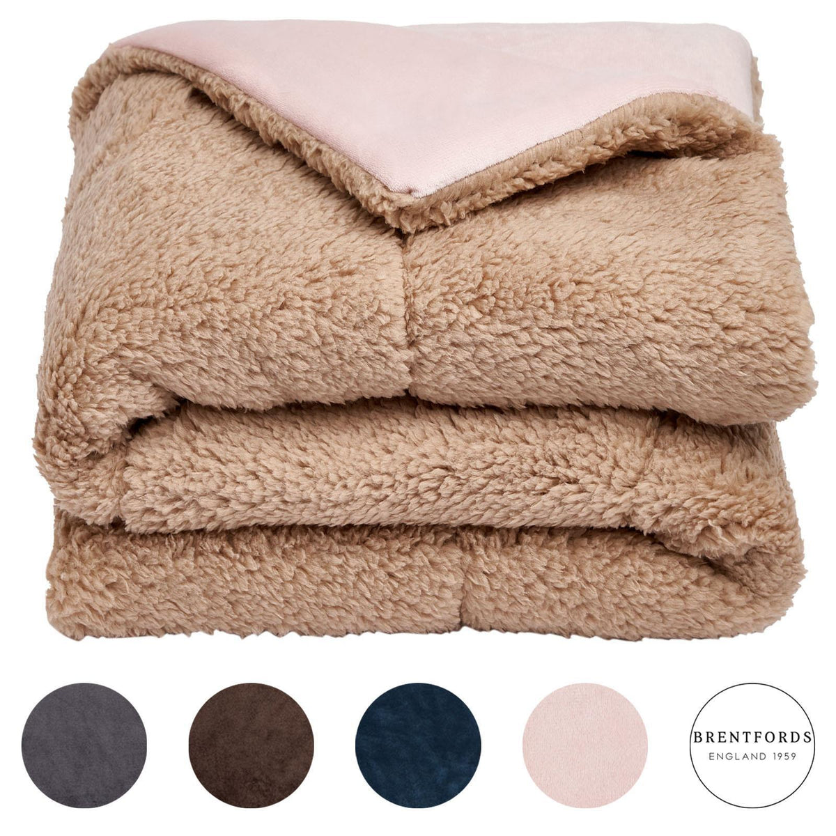 Brentfords Sherpa Pet Animal Blanket Puppy Dog Cat Kitten Kennel Mat Warm Throw