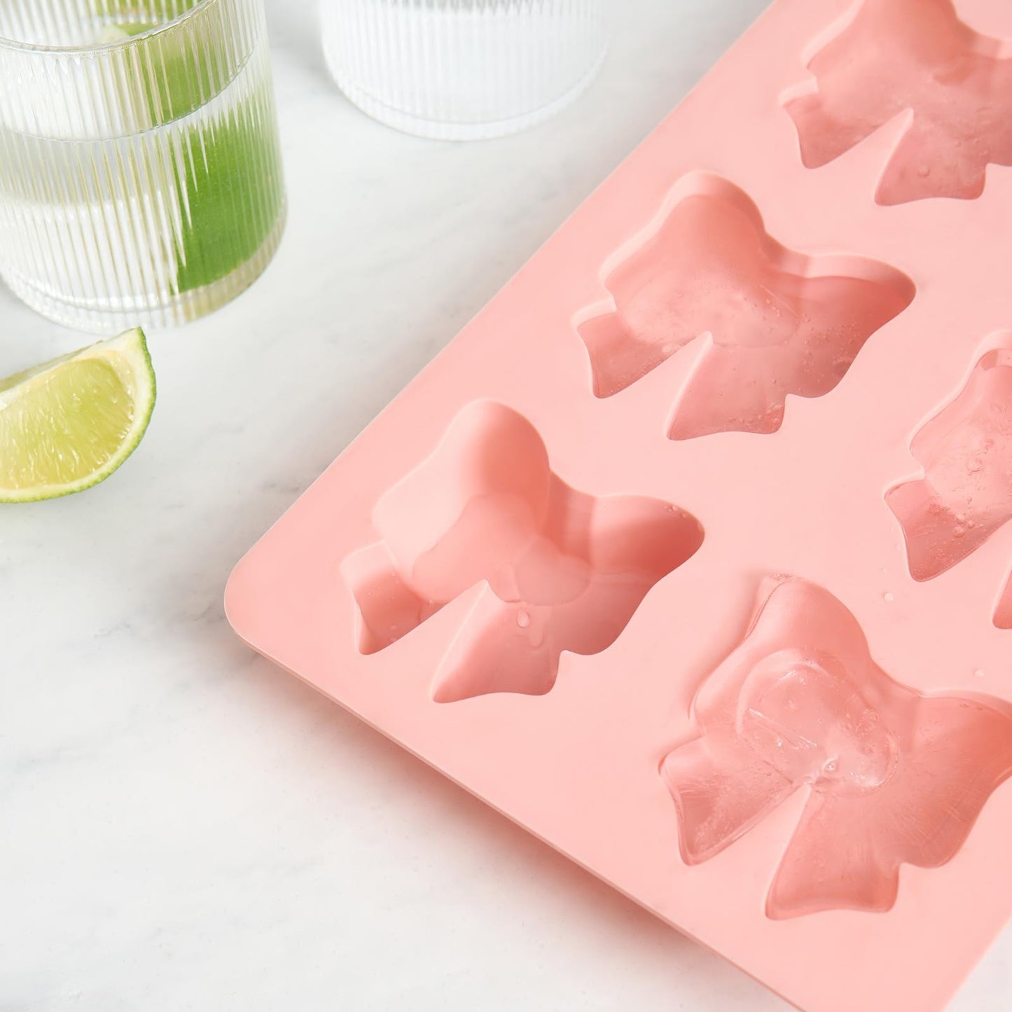 OHS Bow Shape Ice Cube Tray Silicone Ice Maker Mould Easy Release BPA Free
