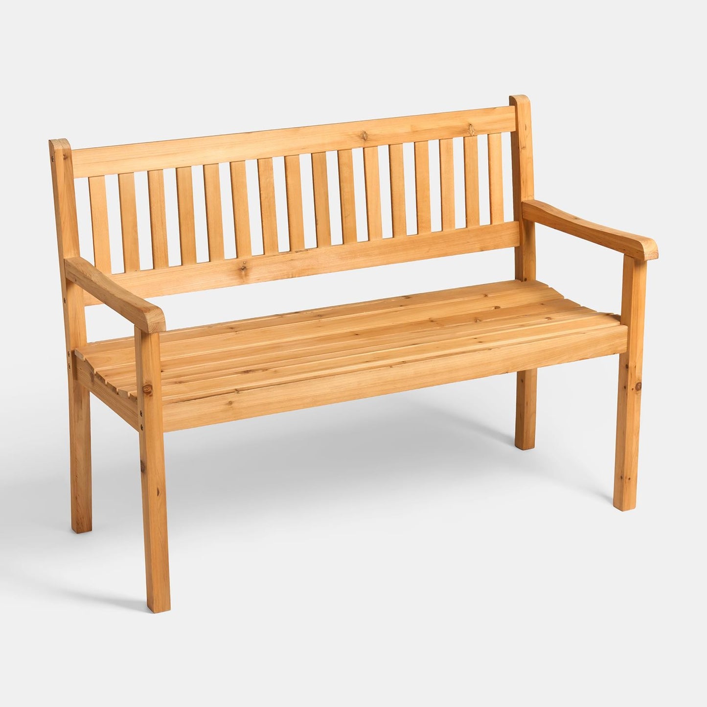 OHS Wood Garden Bench 2 Seater Outdoor Patio Rustic Chair Seat with Back Arms