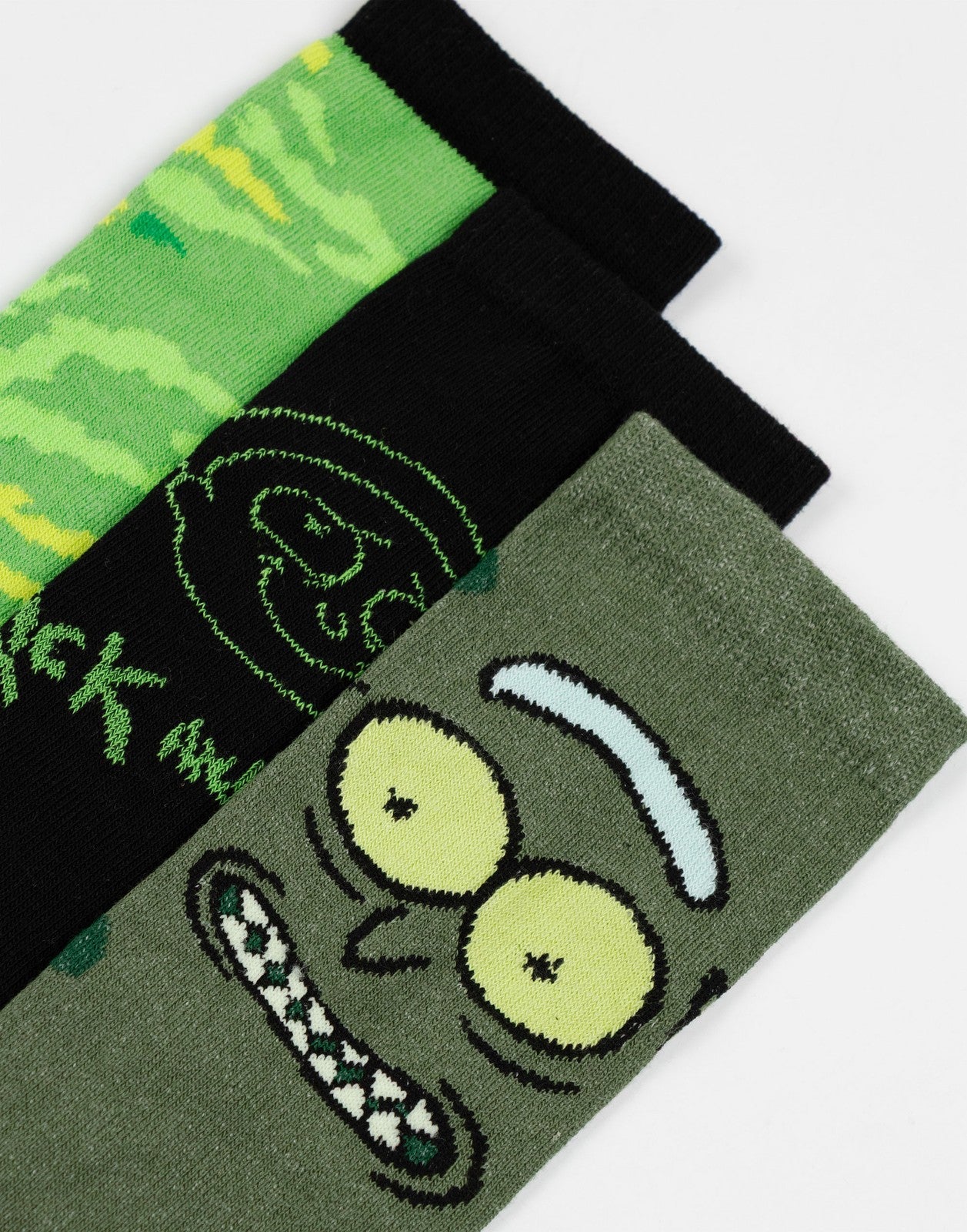 Rick And Morty Calf Socks Set of 5 | Mens Green | Official Merch