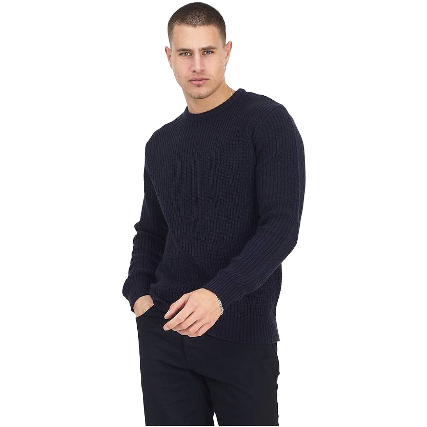BRAVE SOUL CREW NECK JUMPERS MENS CLASSIC CASUAL KNITTED PULLOVER WINTER SWEATER