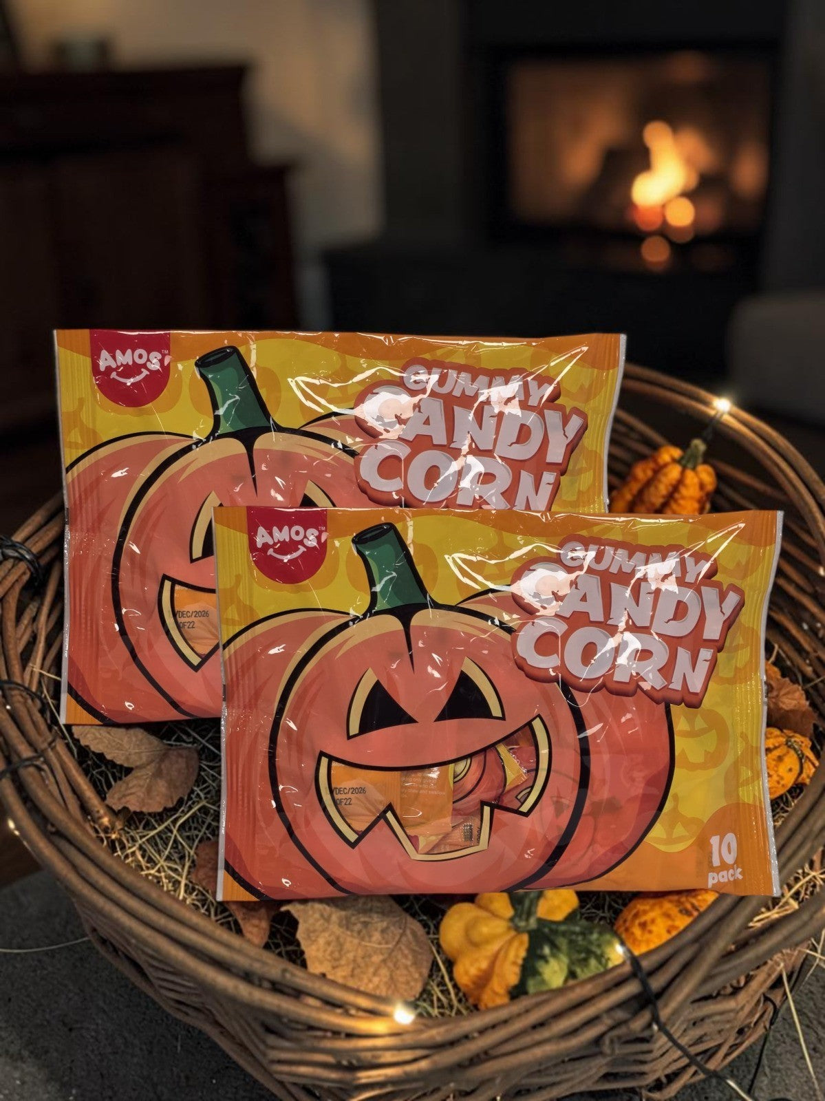 AMOS Gummy Candy Corn Halloween Sweets 10 Pack Trick or Treat Single or 2 Bags