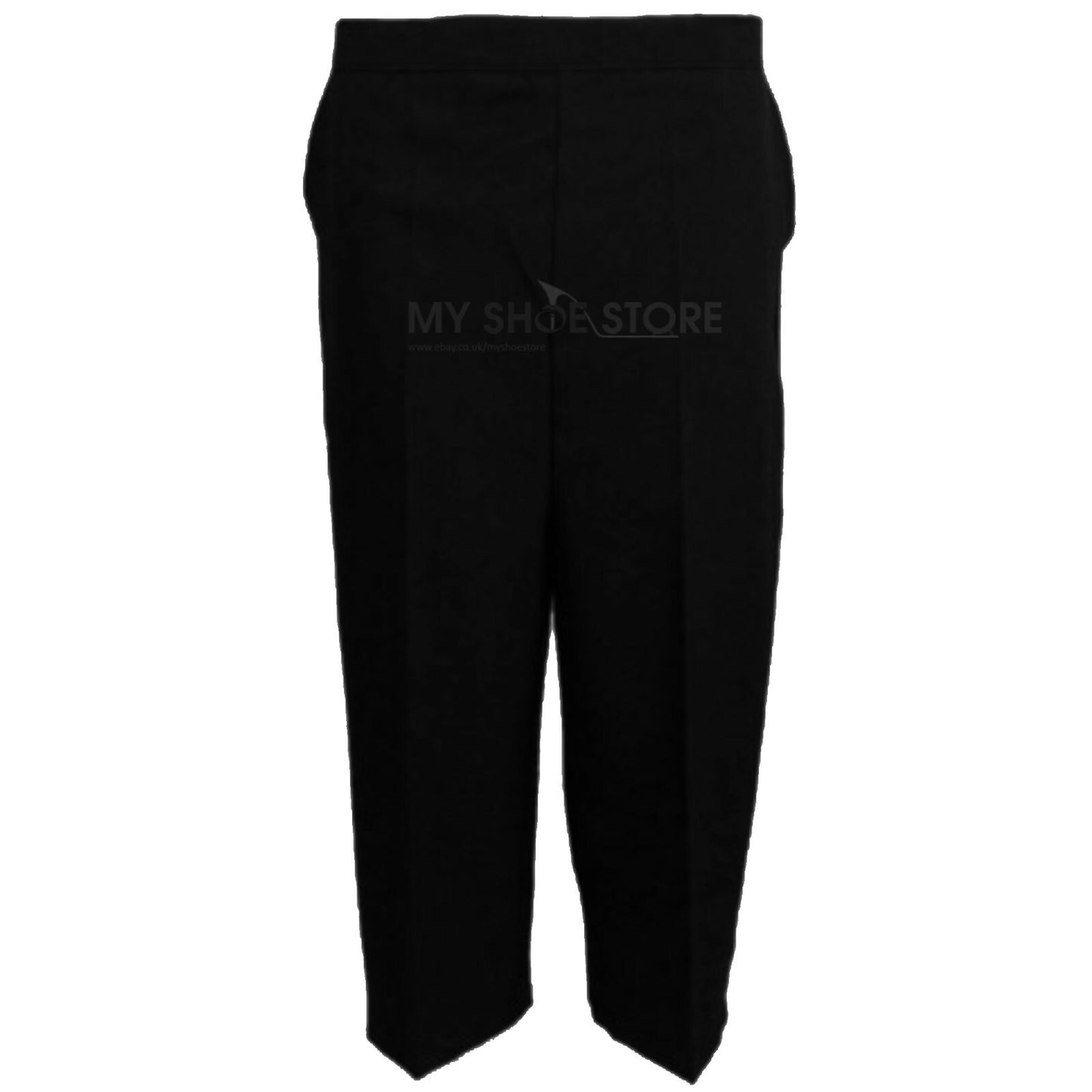 3/4 LENGTH WOMENS LADIES STRETCH ELASTICATED WAIST PLAIN PANTS CROPPED TROUSERS