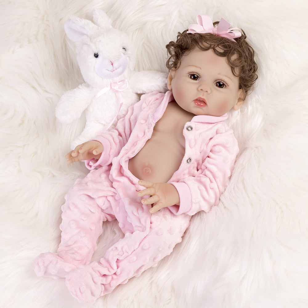 Reborn Baby Dolls Realistic Full Body Vinyl Silicone Newborn Girl Doll Xmas Gift