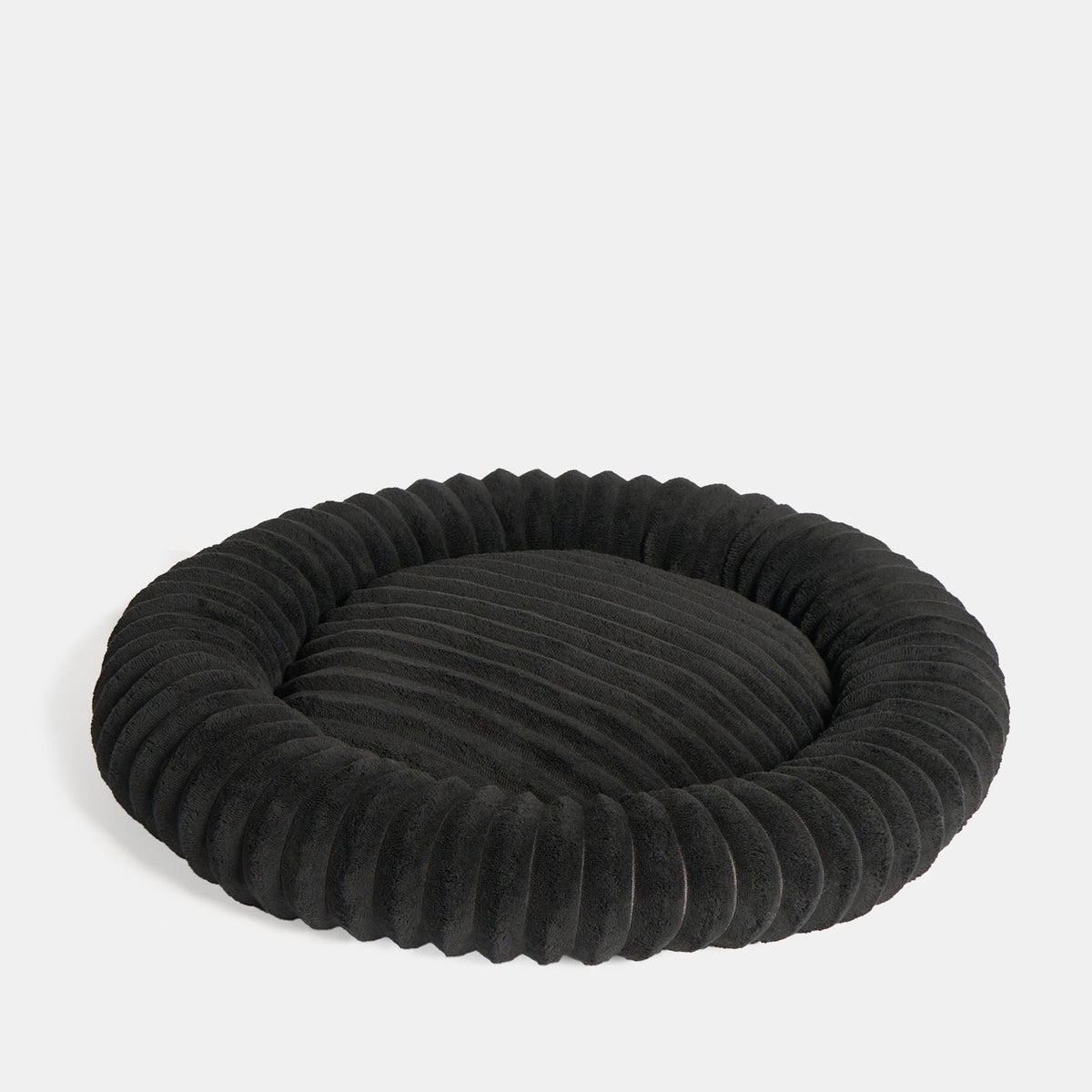OHS Ribbed Pet Bed Soft Fleece Round Calming Anti Anxiety Cushion for Dog Cat