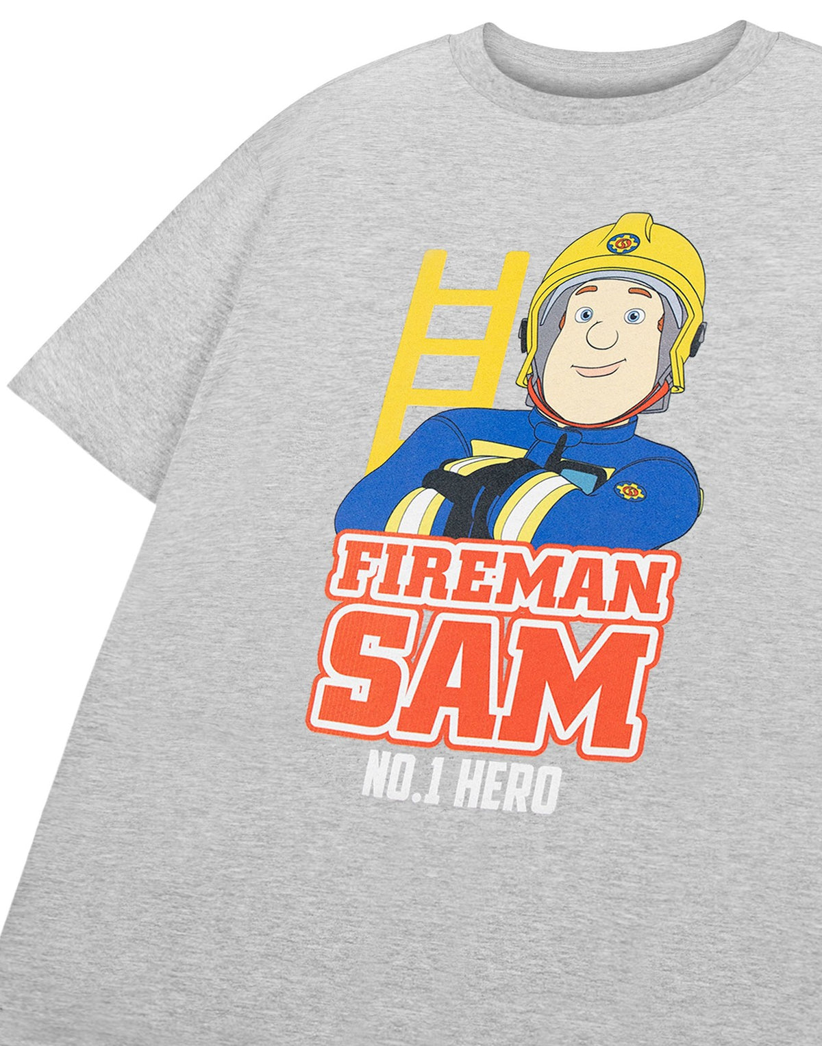 Fireman Sam Short Sleeved T-Shirt | Boys Grey Marl | Official Merch