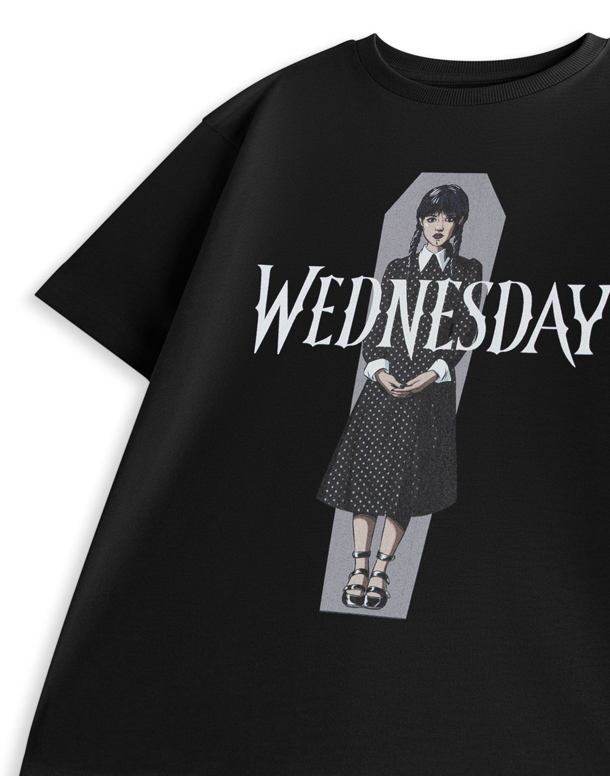 Wednesday Short Sleeved T-Shirt | Girls Black | Official Merch