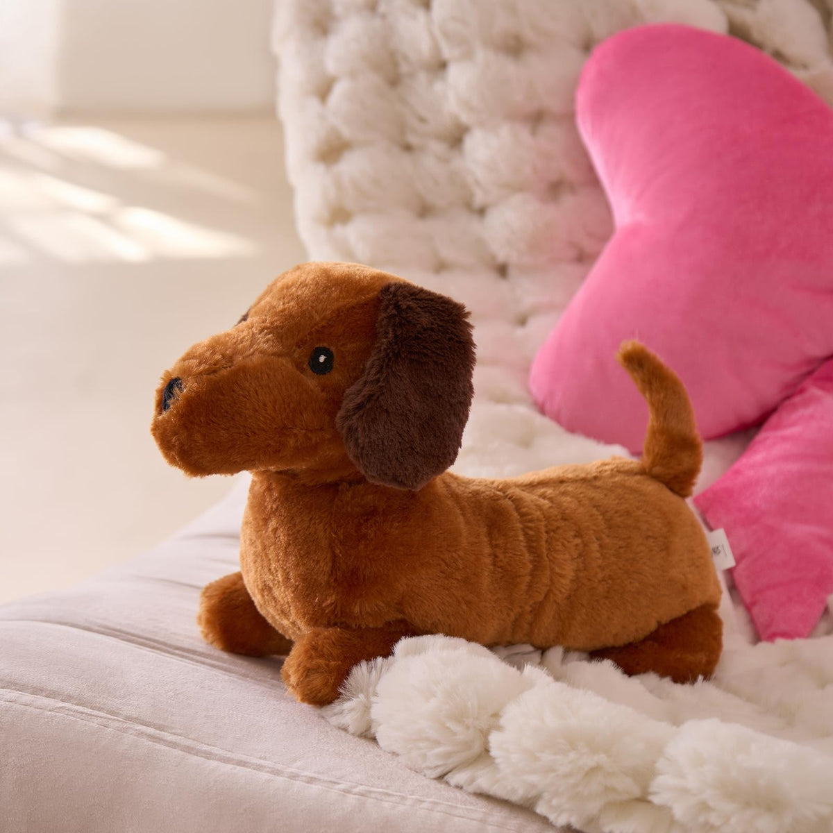 OHS Sausage Dog Hottie Microwaveable Warmie Fluffy Heat Pad Hand Warmer
