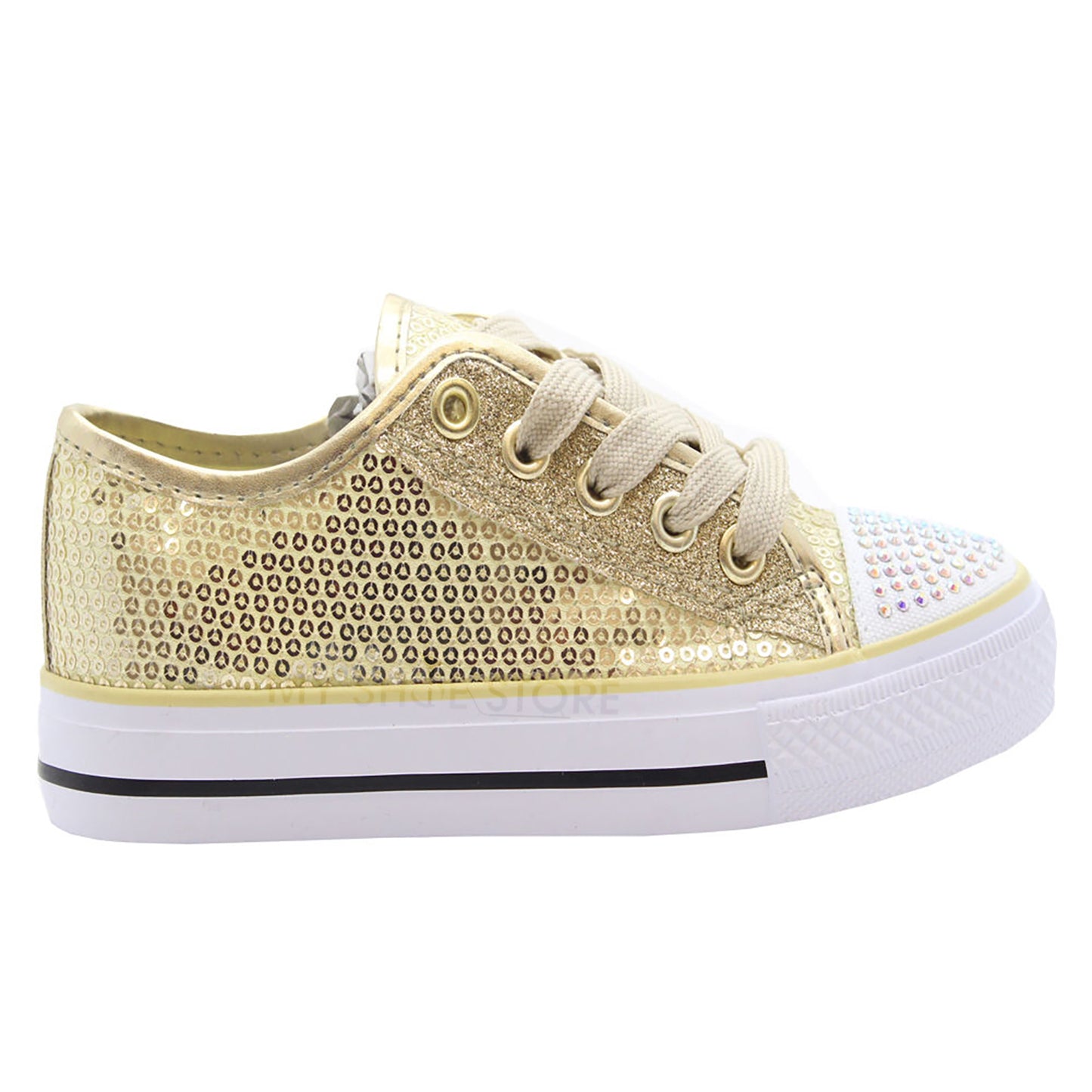 GIRLS DIAMANTE CANVAS SHOES CHILDRENS CASUAL PUMPS PLIMSOLLS SNEAKERS TRAINERS