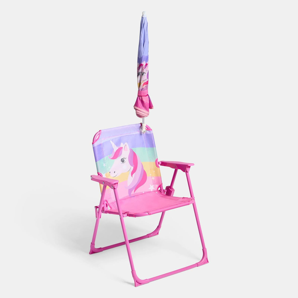 OHS Kids Unicorn Camping Chair Parasol Set Picnic Outdoor Garden Folding Seat