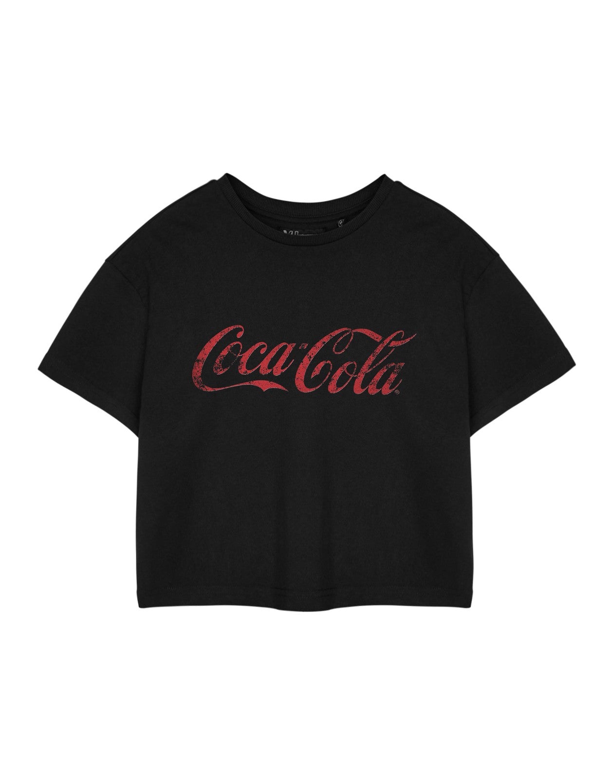 Coca Cola Cropped Short Sleeved T-Shirt | Womens Black | Official Merch