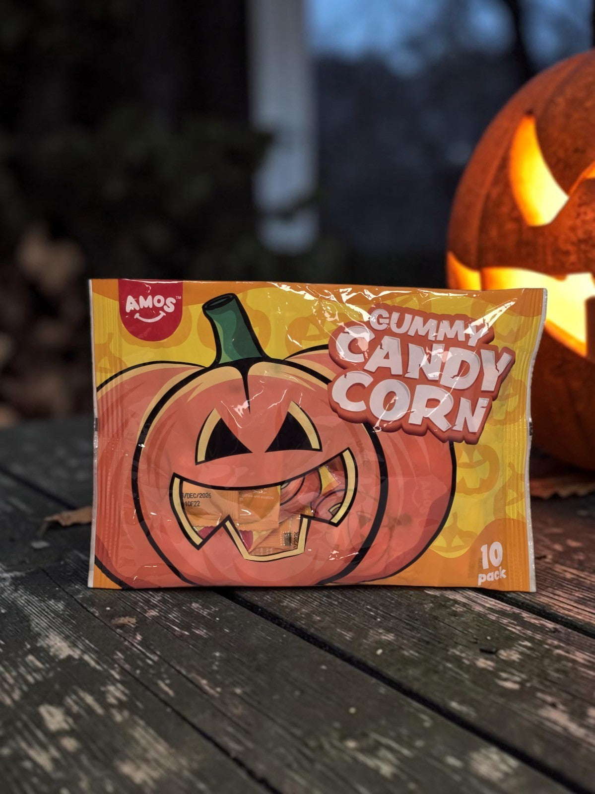 AMOS Gummy Candy Corn Halloween Sweets 10 Pack Trick or Treat Single or 2 Bags