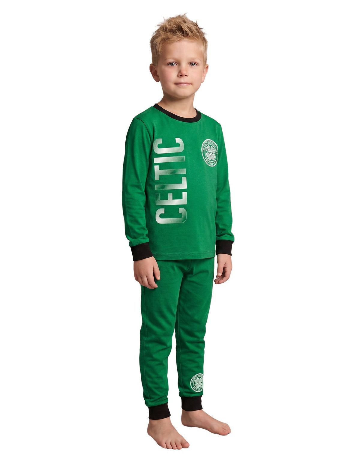 Celtic Long Sleeve Long Leg Pyjama Set | Boys Green | Official Merch