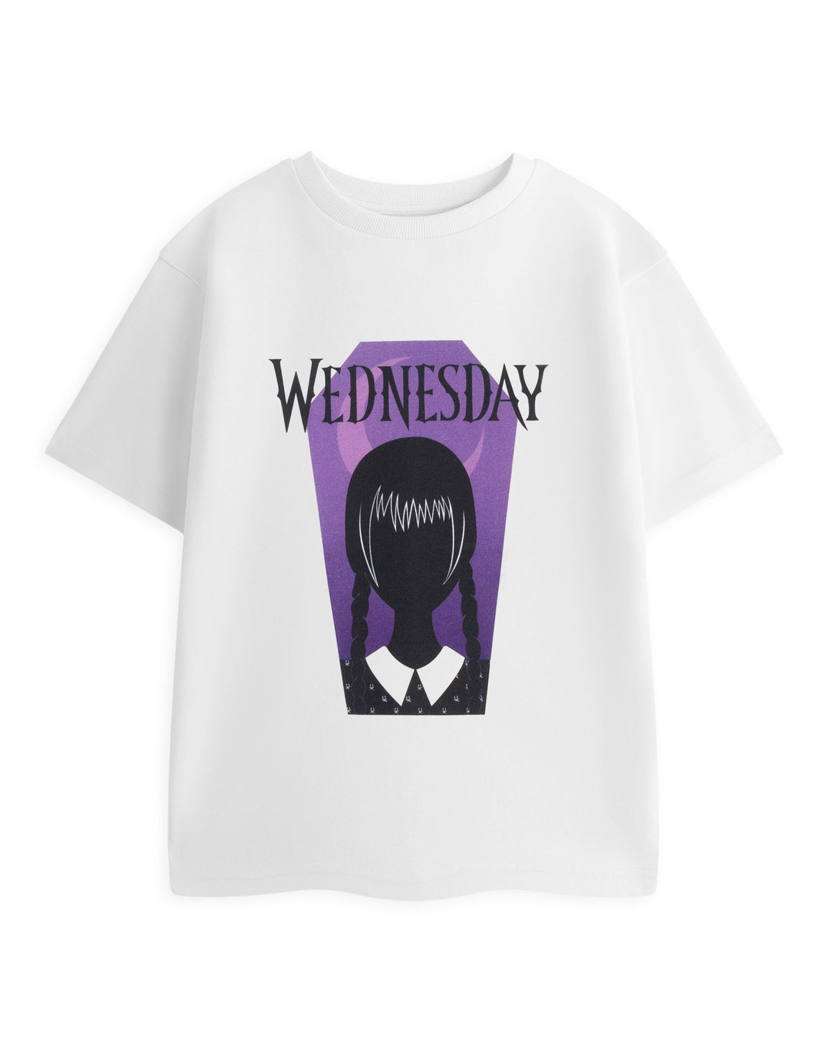 Wednesday Short Sleeved T-Shirt | Girls White | Official Merch