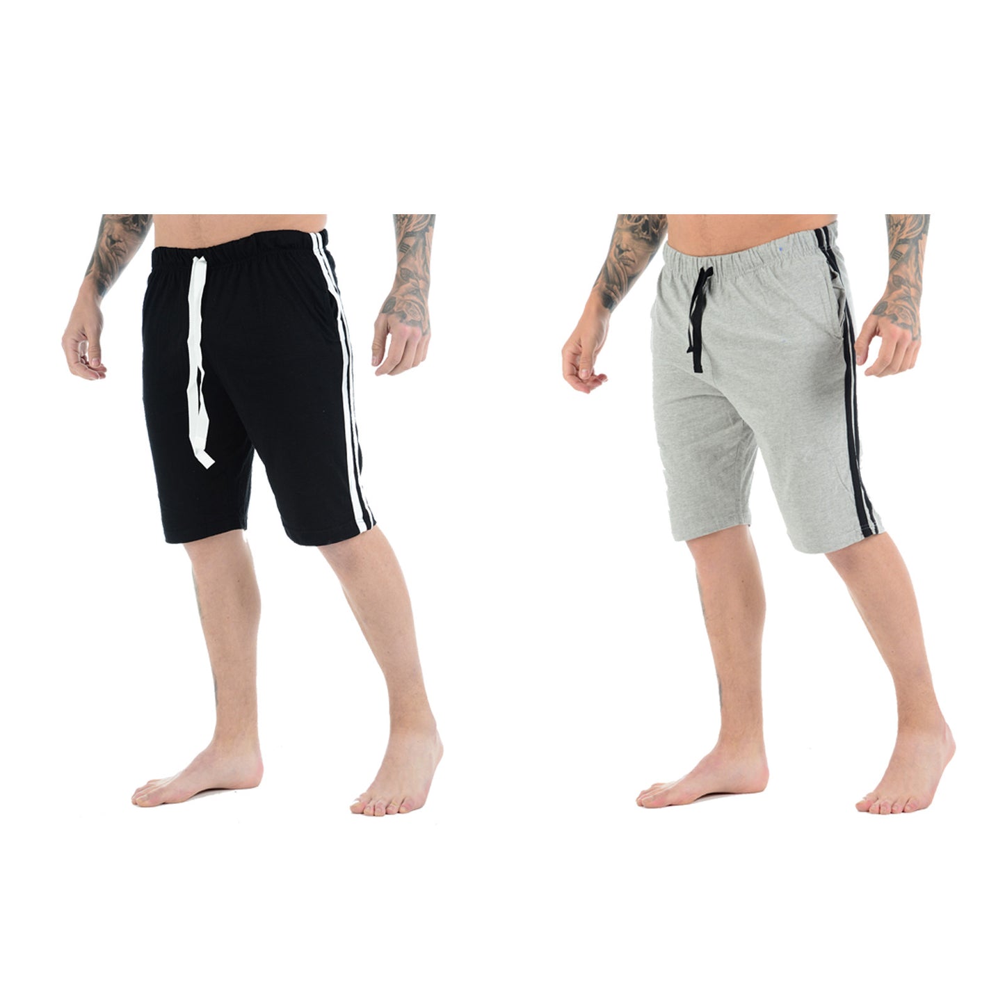 2 PACK MENS LOUNGE SHORTS COTTON PJS NIGHT WEAR CASUAL PYJAMAS SLEEPWEAR BOTTOM