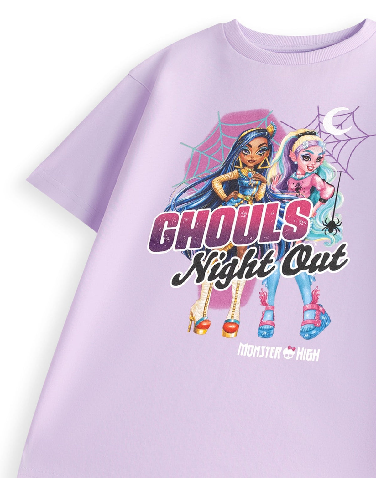 Monster High Short Sleeved T-Shirt | Girls Lilac | Official Merch